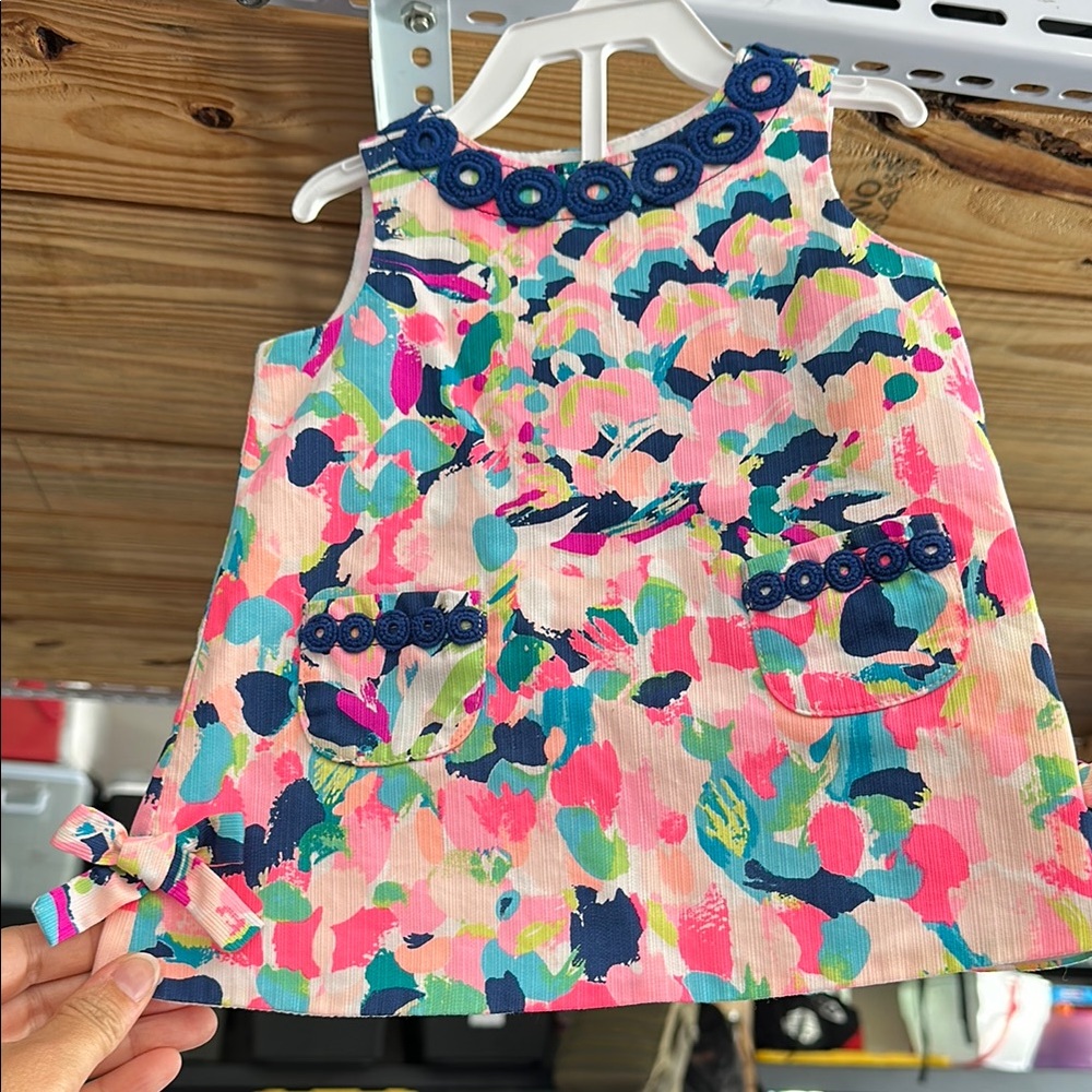 Lilly Pulitzer Floral Baby Dress with Blue Accents